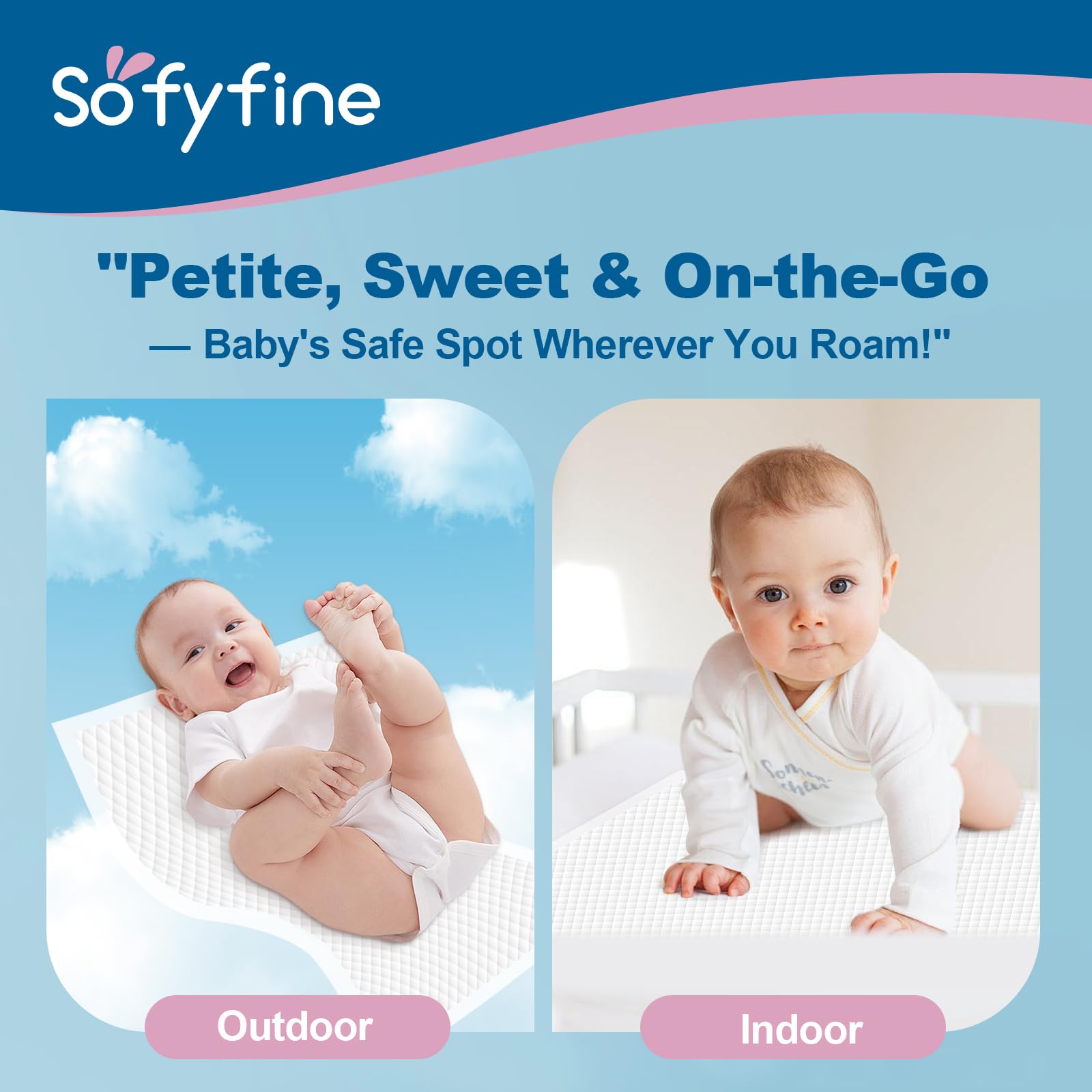 SOFYFINE portable 17x24 inch travel pad folds compact for trips