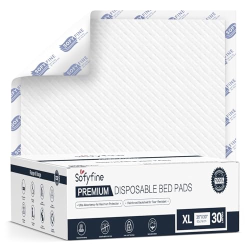 SOFYFINE tear-resistant bed pad front view shows rapid dry action.