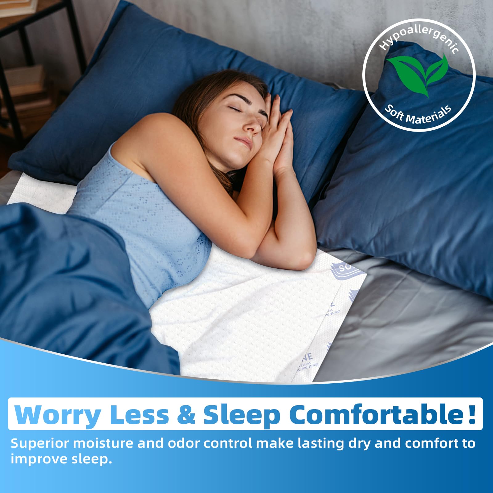 SOFYFINE waterproof PE film back layer, prevents leaks and keeps bedding dry
