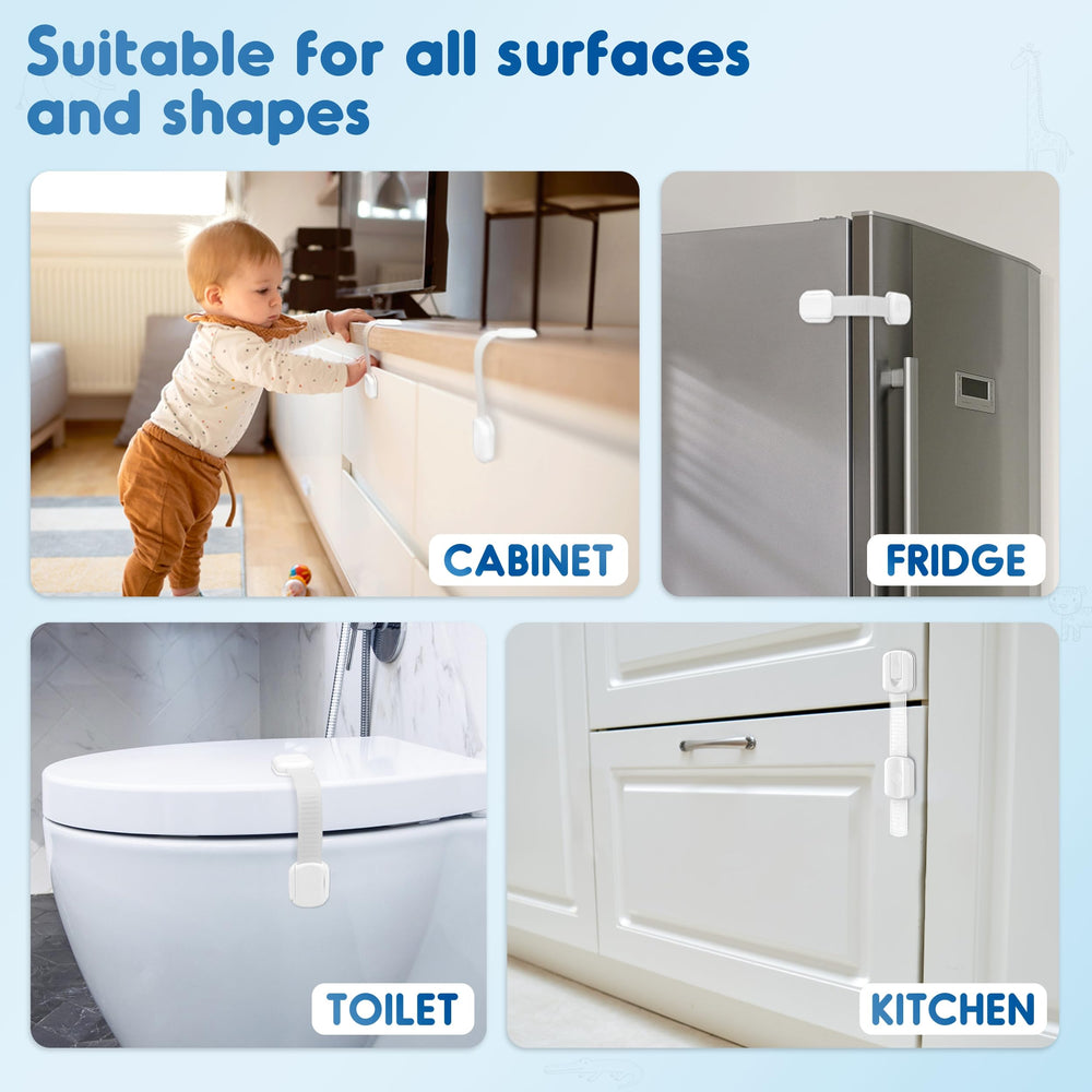 SOGUDE baby proof lock pack of 10 covers multiple surfaces