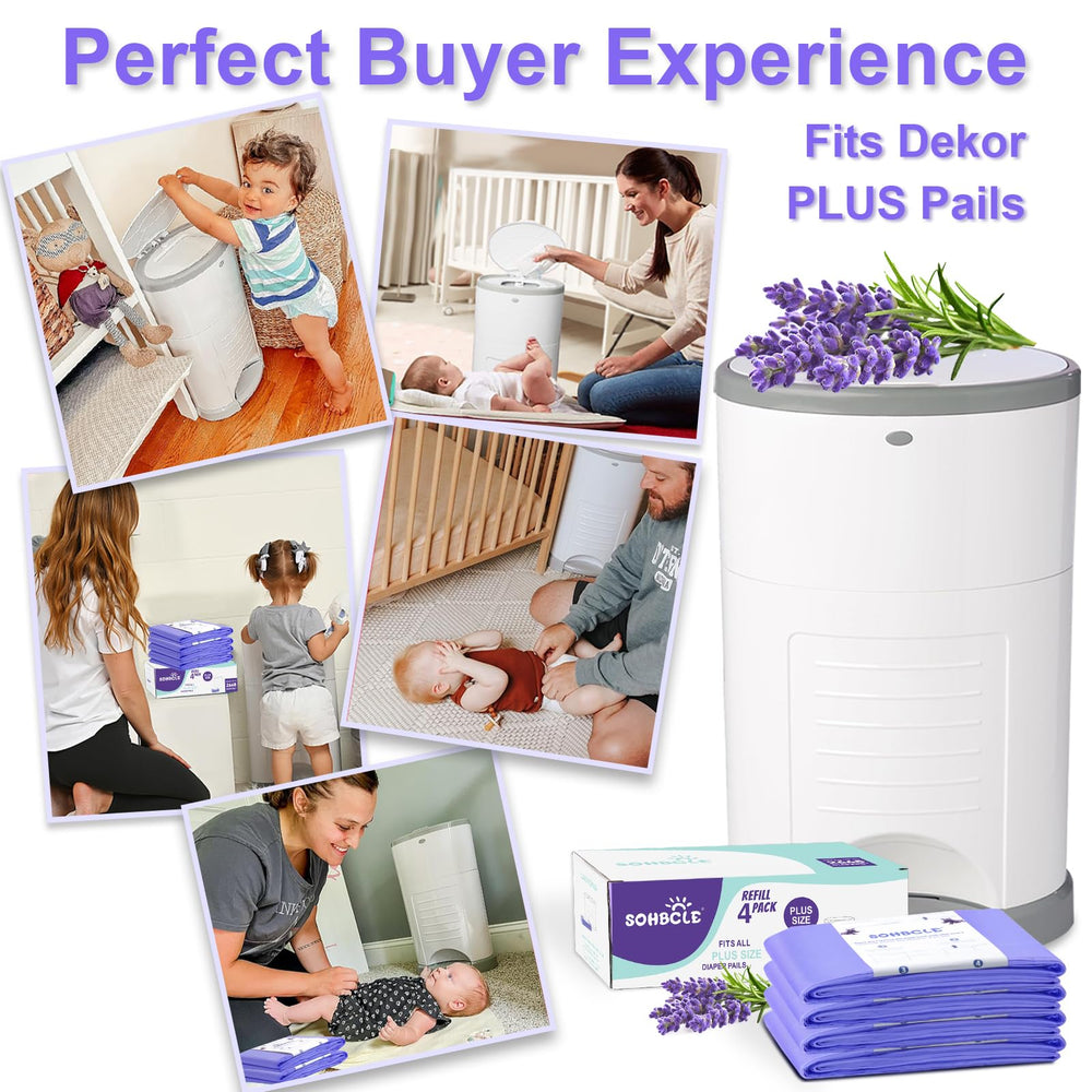 SOHBCLE economical four-pack refill offering budget-friendly diaper disposal.