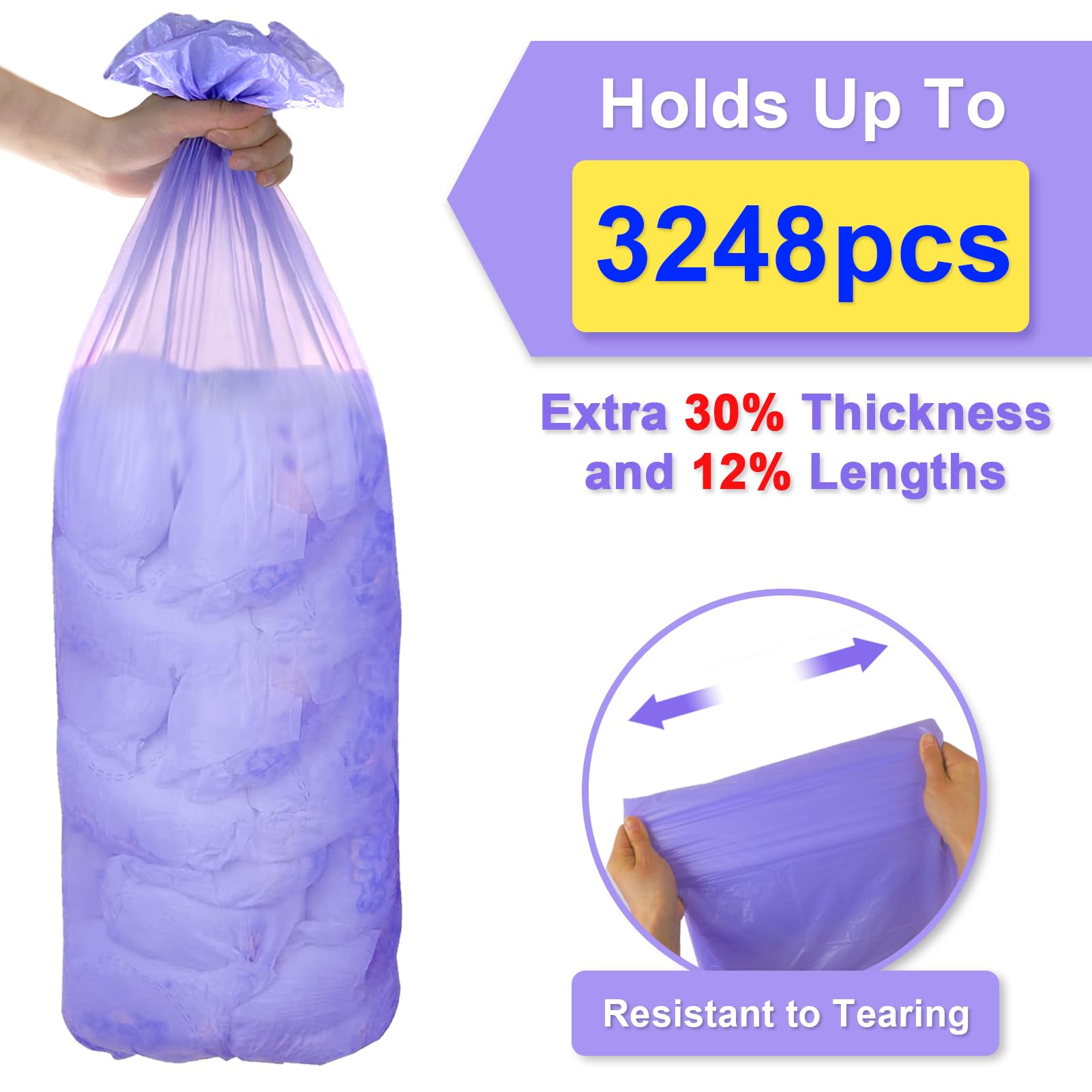 SOHBCLE extra-thick refill bags demonstrate leakage resistance during disposal.