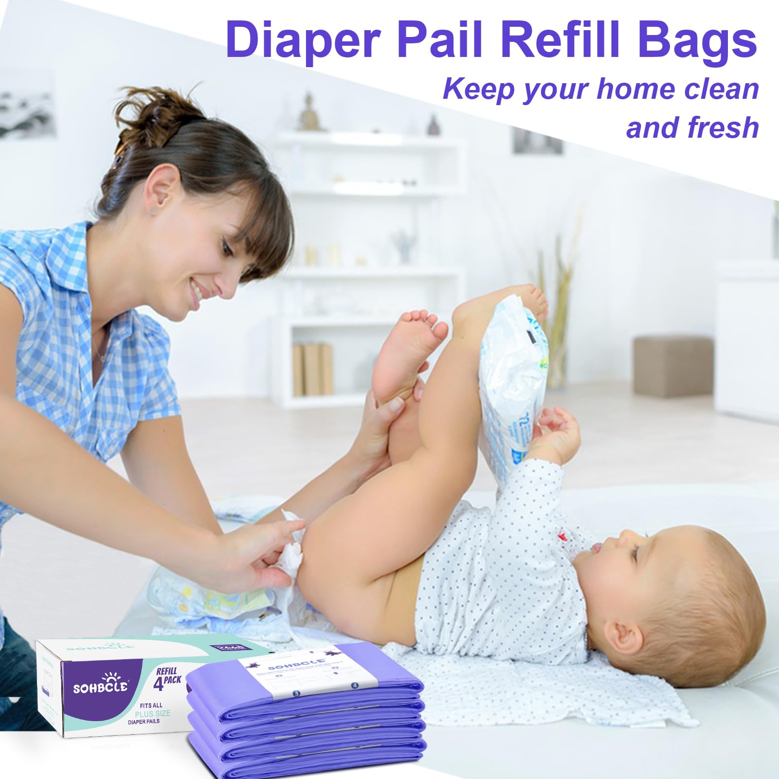 SOHBCLE large-capacity refill bag layout ready for Dekor Plus pail.