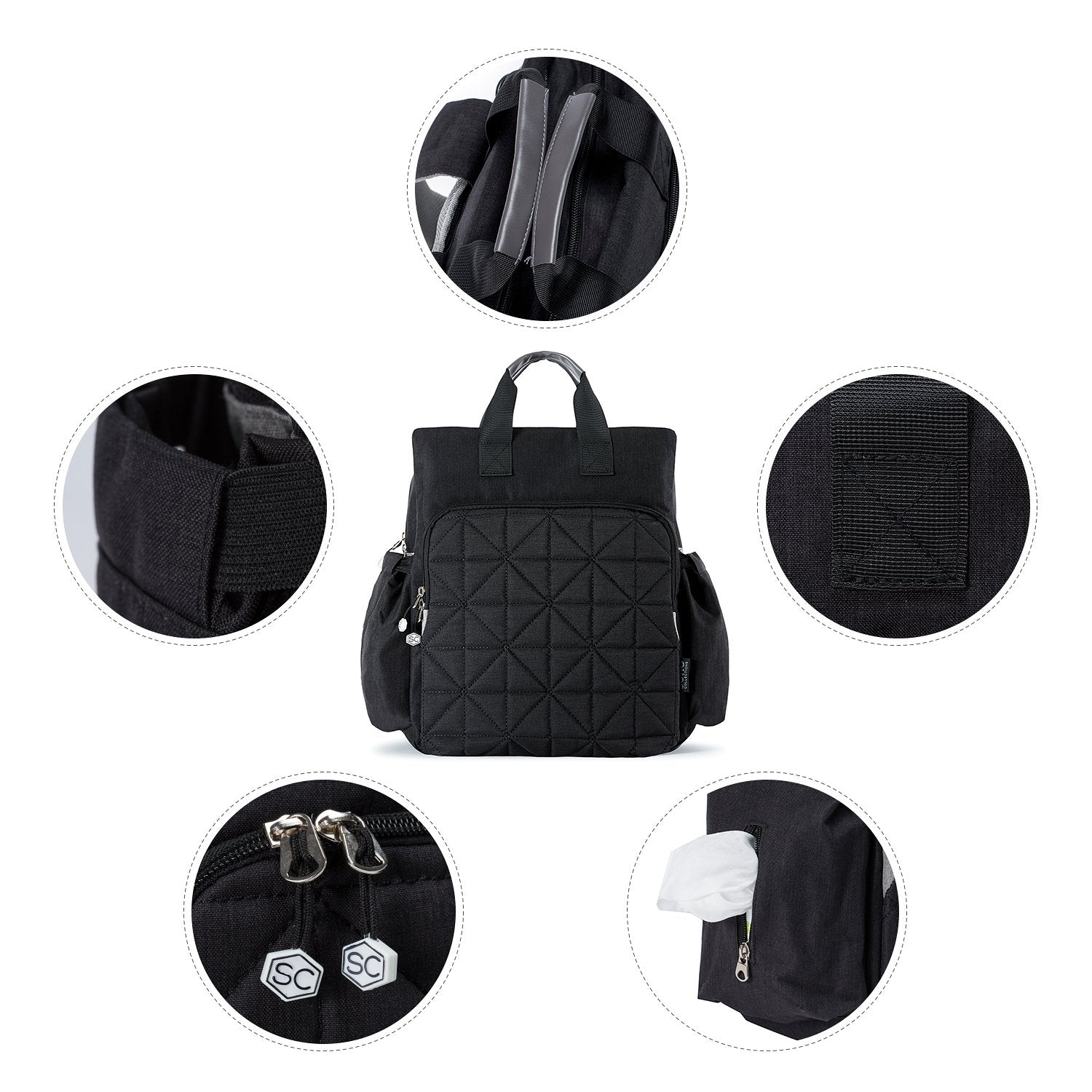 SoHo Designs Kenneth main compartment with wide zip opening for easy access