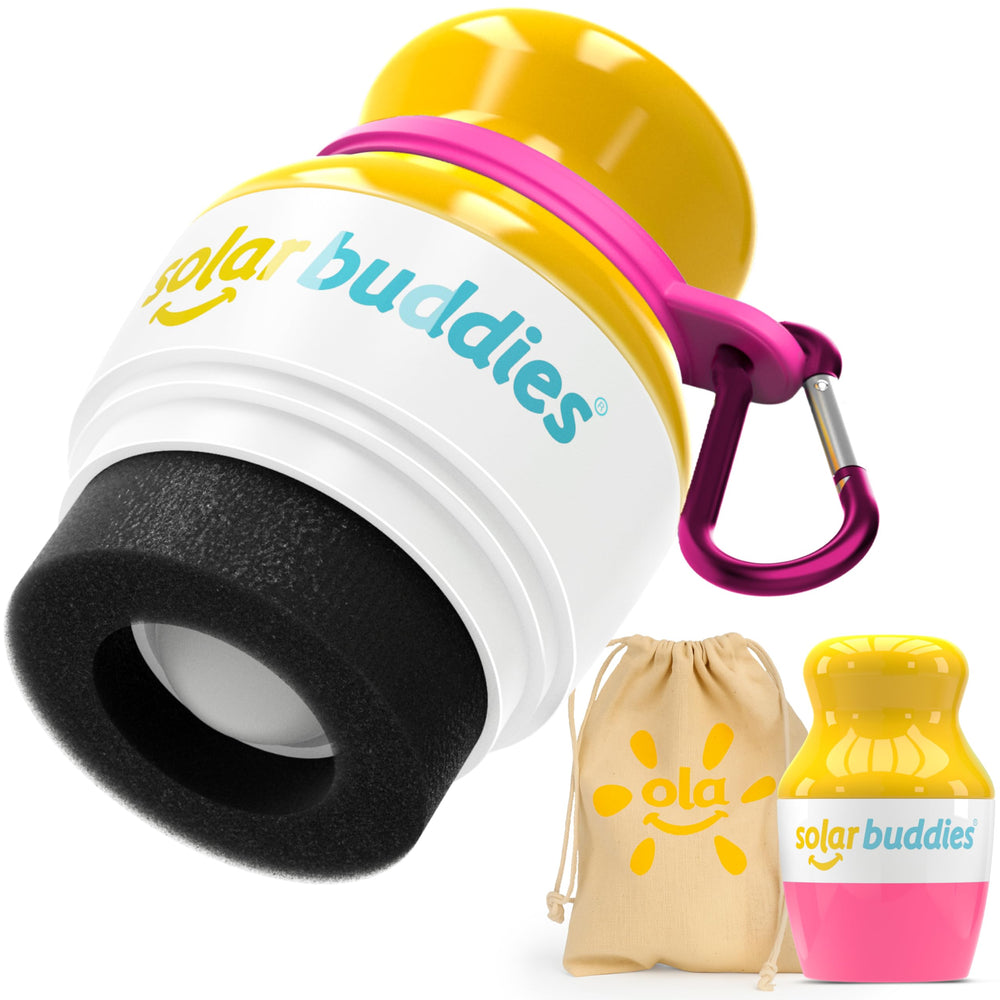 Solar Buddies pink bag bundle, portable travel kit for families on the go.