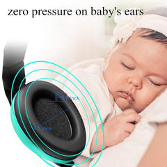 Solar-Power baby earmuffs mint green with soft padding for gentle protection.