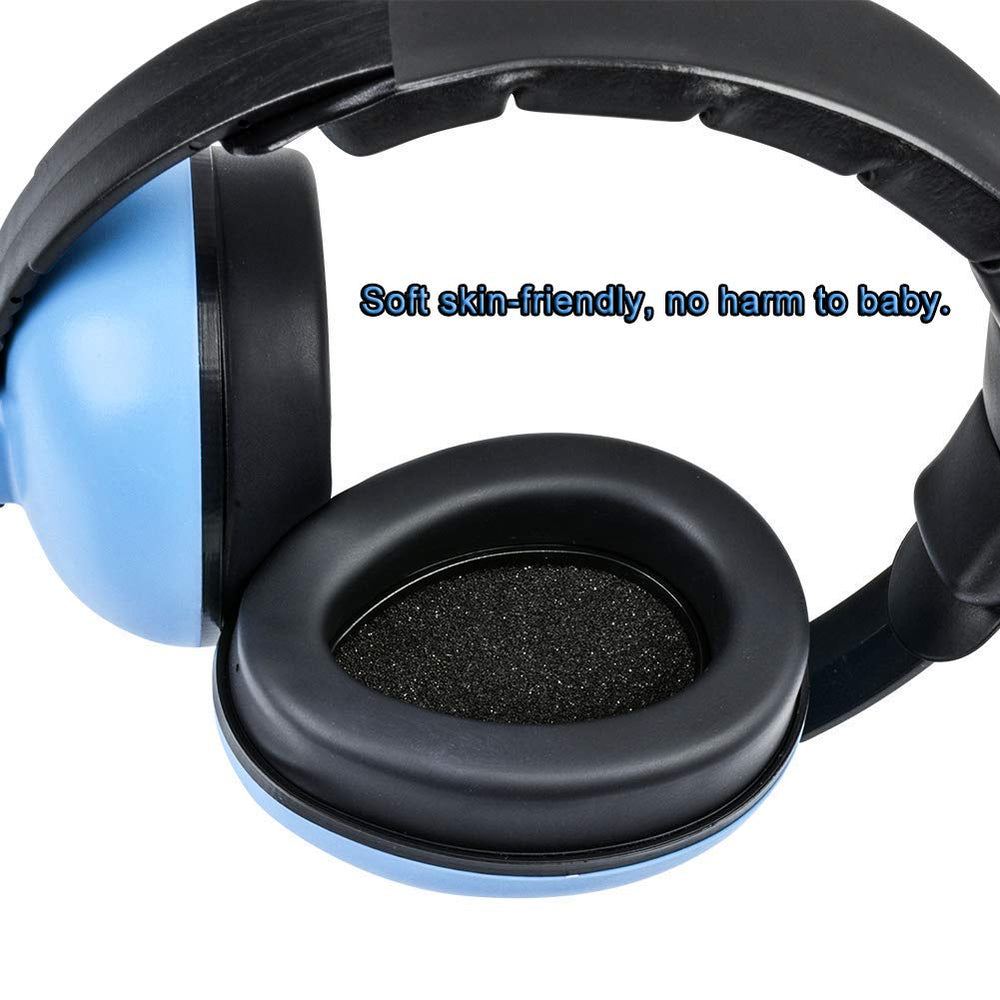 Solar-Power baby headphones on sleeping infant for calm rest.