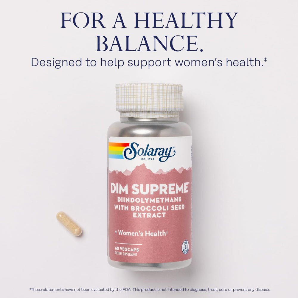 SOLARAY DIM Supreme bottle label detail with 60 servings