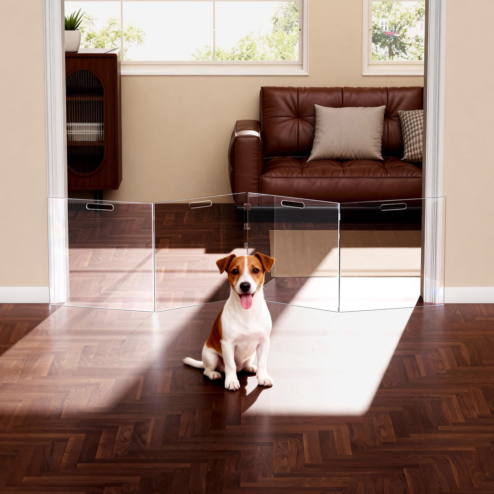Solaround freestanding pet gate quickly set up in any room.