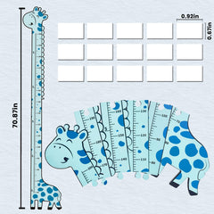 Soleim blue giraffe height chart highlights your child height milestones
