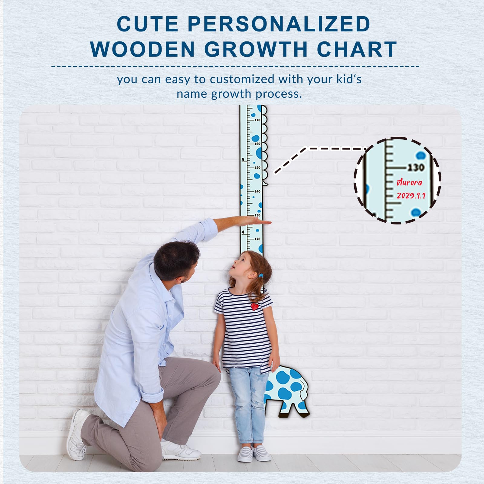 Soleim blue giraffe keepsake height chart makes a thoughtful gift