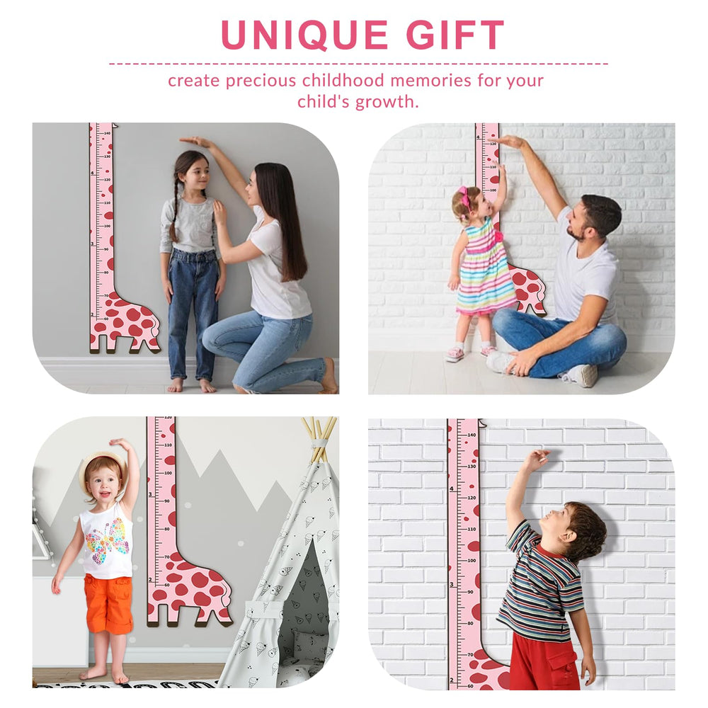Soleim pink giraffe growth chart makes a meaningful keepsake gift