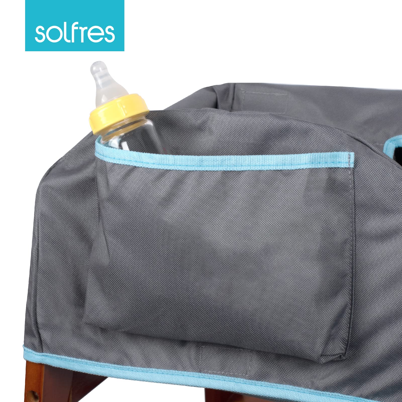Solfres gray high chair cover hides stains for cleaner look