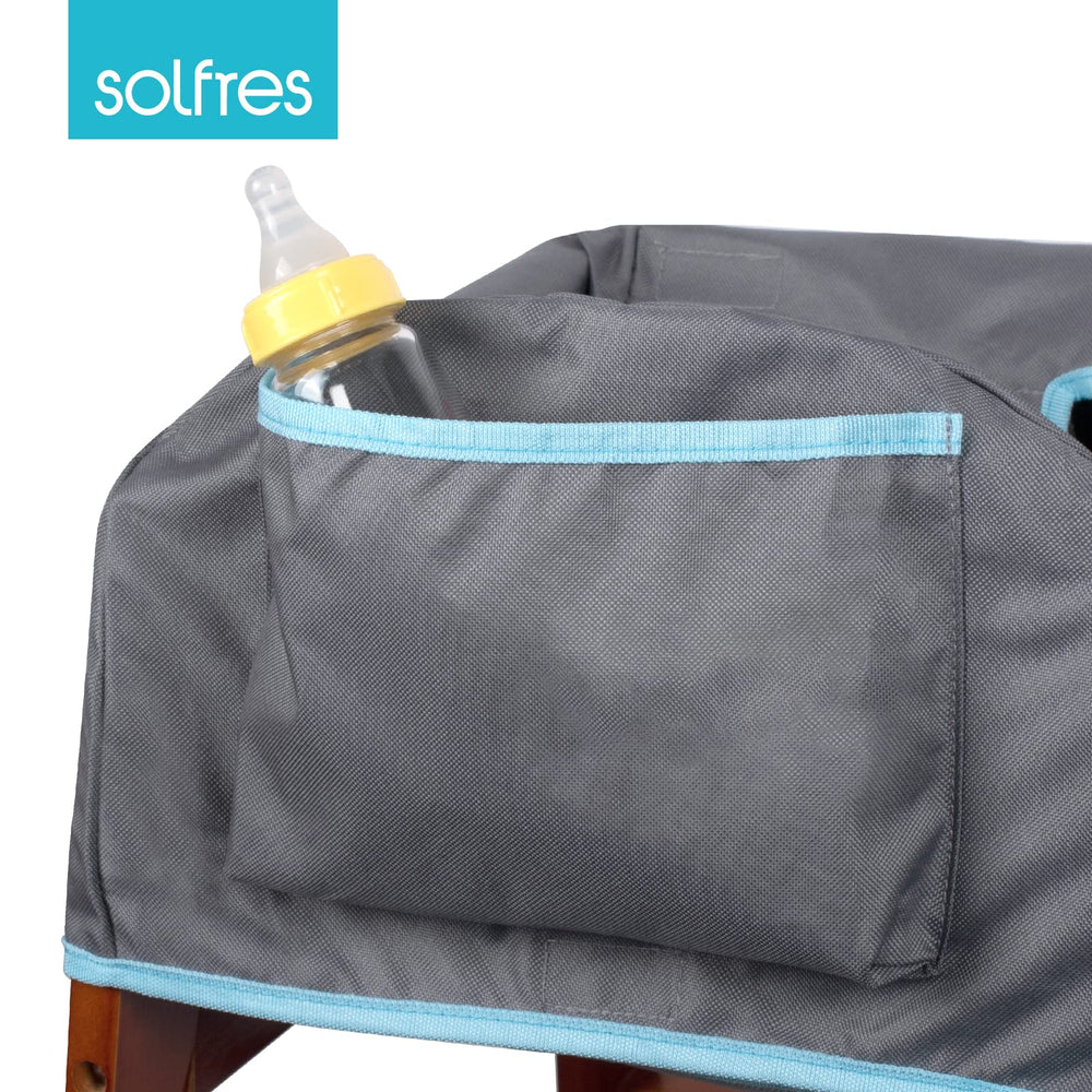 Solfres gray high chair cover hides stains for cleaner look
