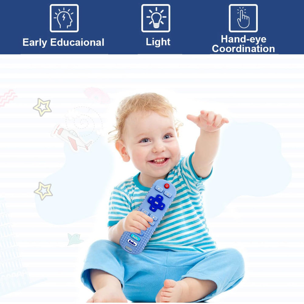 SOLIFEGOBLE silicone teether hands-on size easy for little hands.