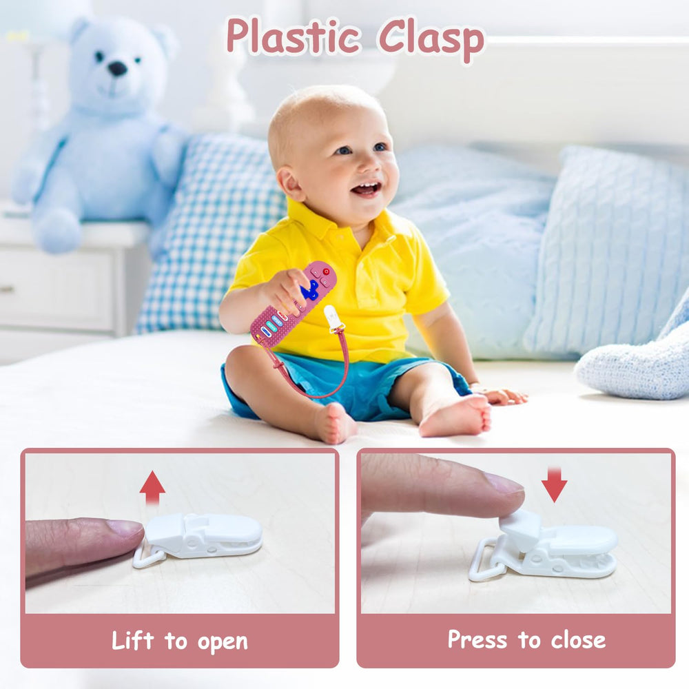 SOLIFEGOBLE pink teether, side profile shows soft, chew-friendly silicone texture.