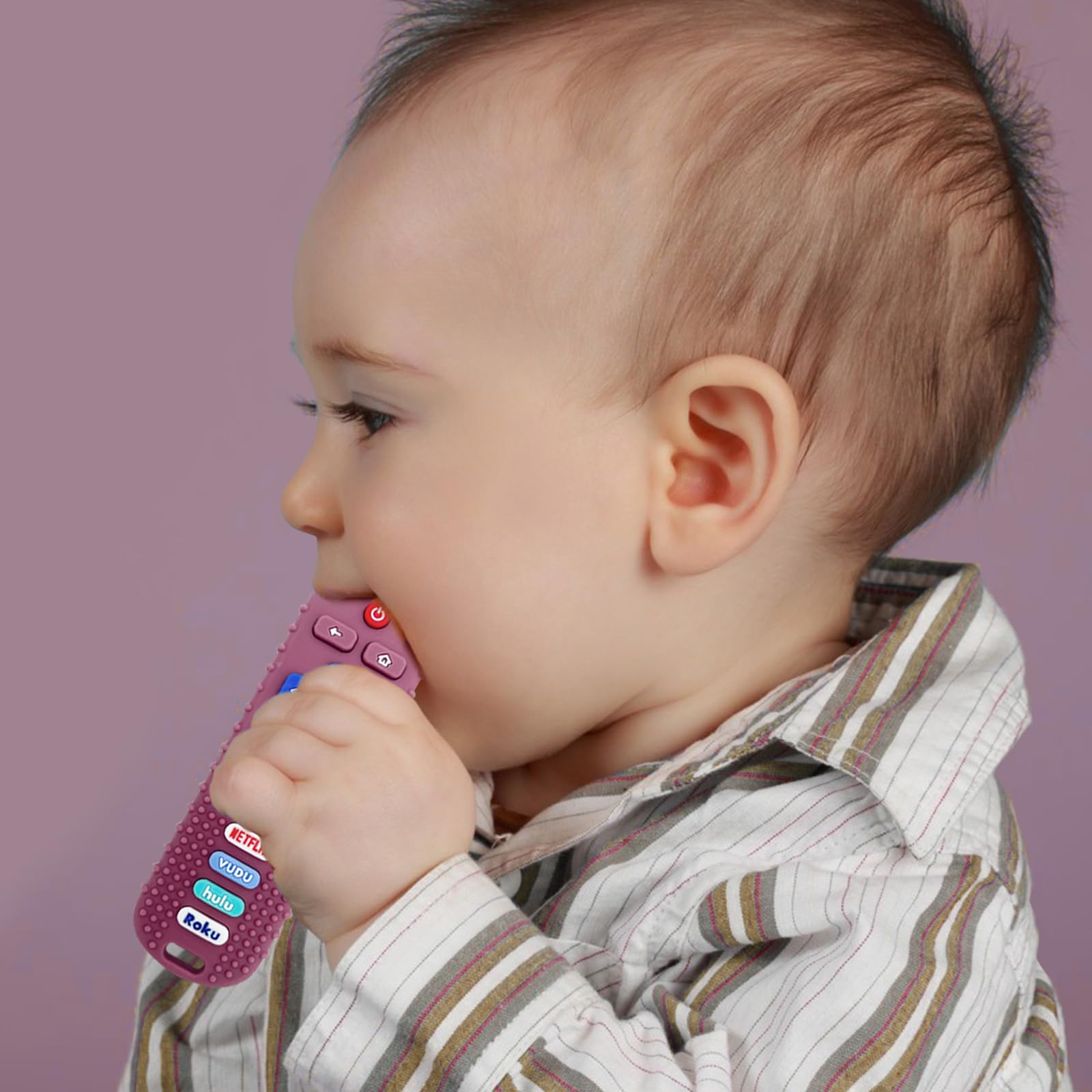 SOLIFEGOBLE baby teether back graphics, supports shape learning during play.