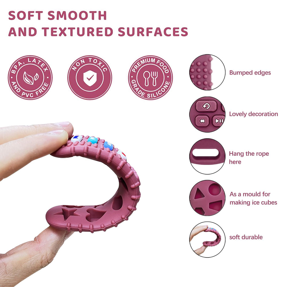 SOLIFEGOBLE dishwasher-safe teether, easy cleaning for busy parents.