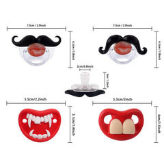 SOLIFEGOBLE mustache pacifier style two variants for versatile soothing