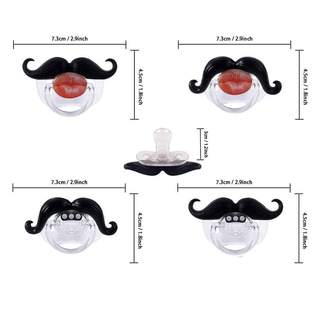 SOLIFEGOBLE newborn mustache pacifier in cheerful binky style