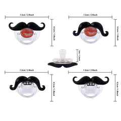SOLIFEGOBLE newborn mustache pacifier in cheerful binky style