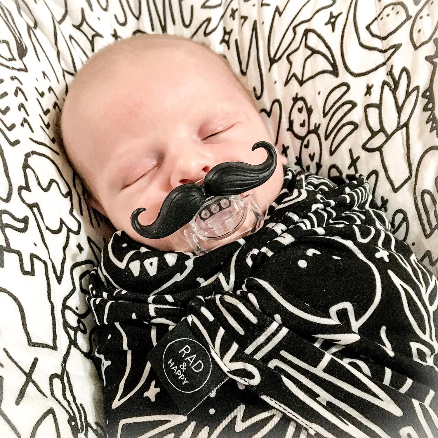 SOLIFEGOBLE mustache pacifier with two shapes for variety and comfort