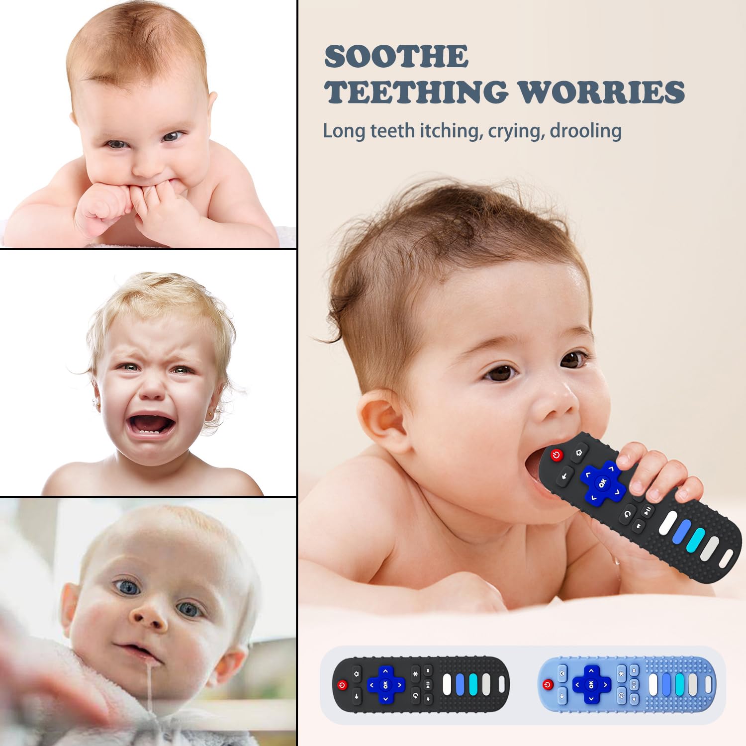 Product shot of SOLIFEGOBLE remote teether on packaging
