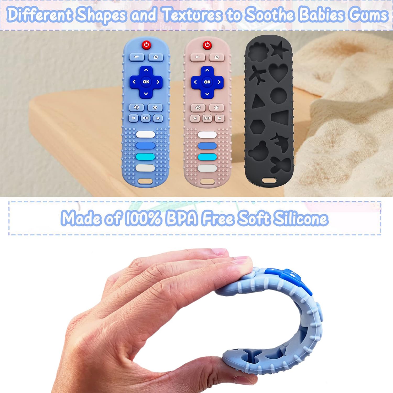 SOLIFEGOBLE teether easy to clean with warm soapy water