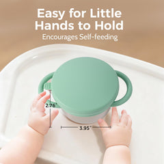 Solinfant travel lid secures snacks during transit for busy families.