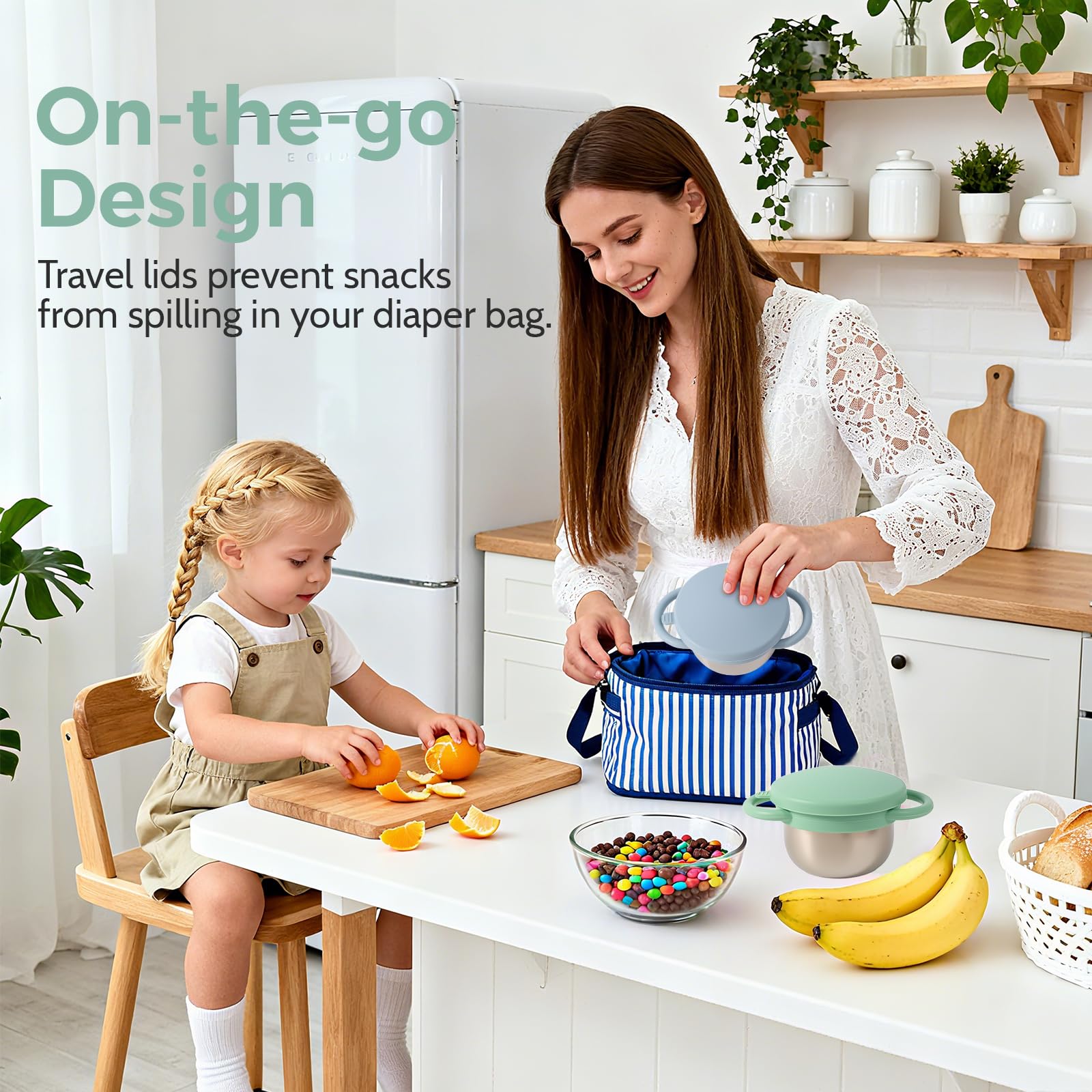 Solinfant 2-pack set provides versatile portions for various snacks.