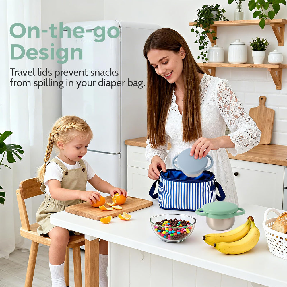 Solinfant 2-pack set provides versatile portions for various snacks.