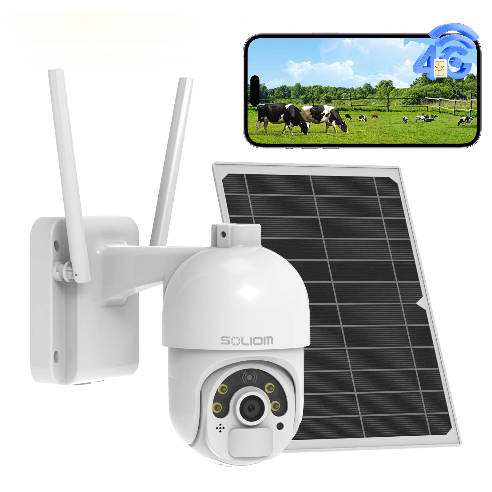 Soliom 4G outdoor solar camera for wireless remote monitoring