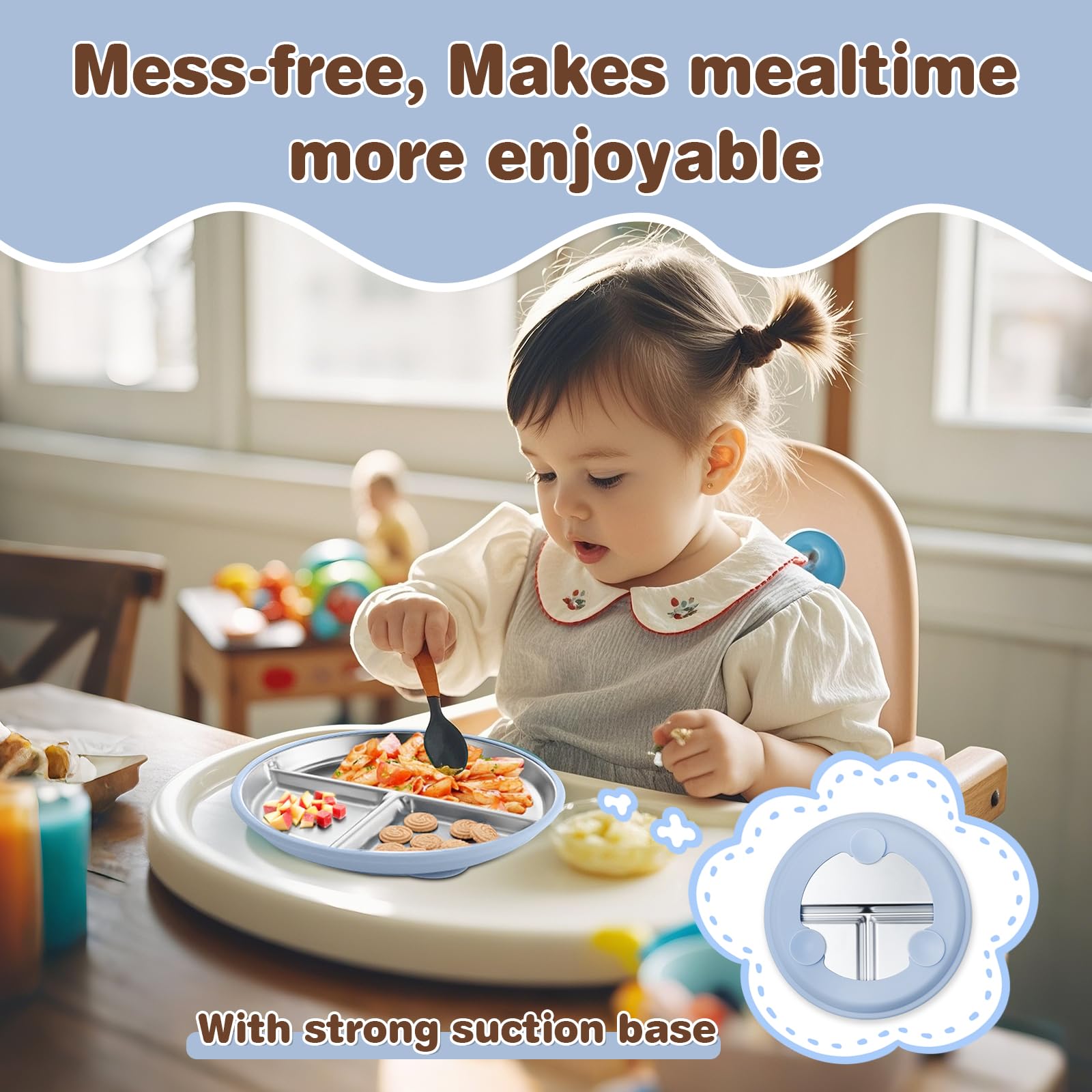 Solldgt shatterproof and heat-resistant kid plate designed for daily use.