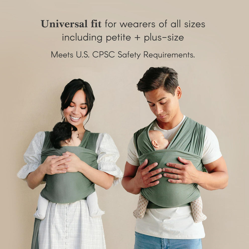 Solly Baby Wrap showing adjustable-fit-strap-dial for custom support.