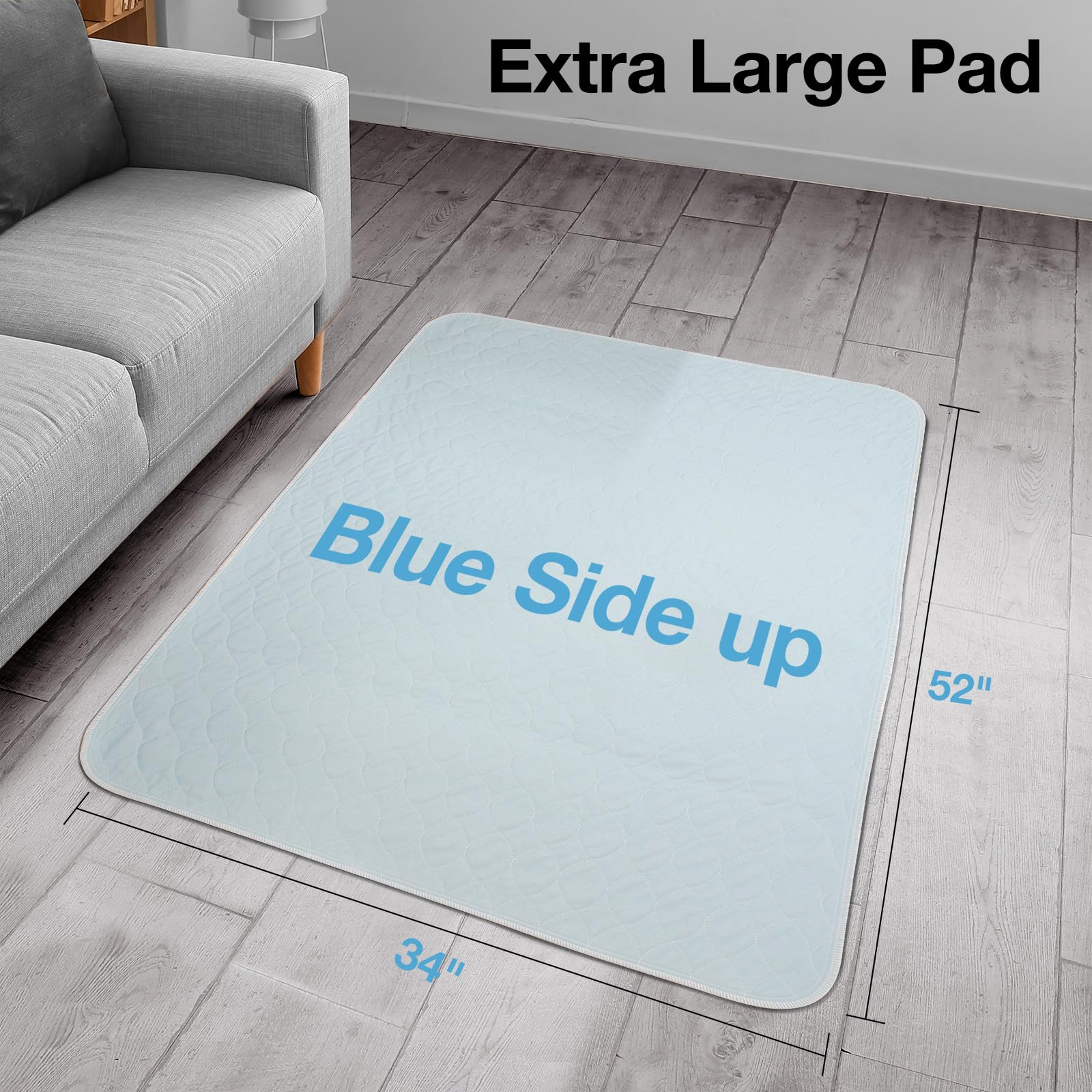 SOLOSHINE bed pad on floor illustrating versatile floor protection.