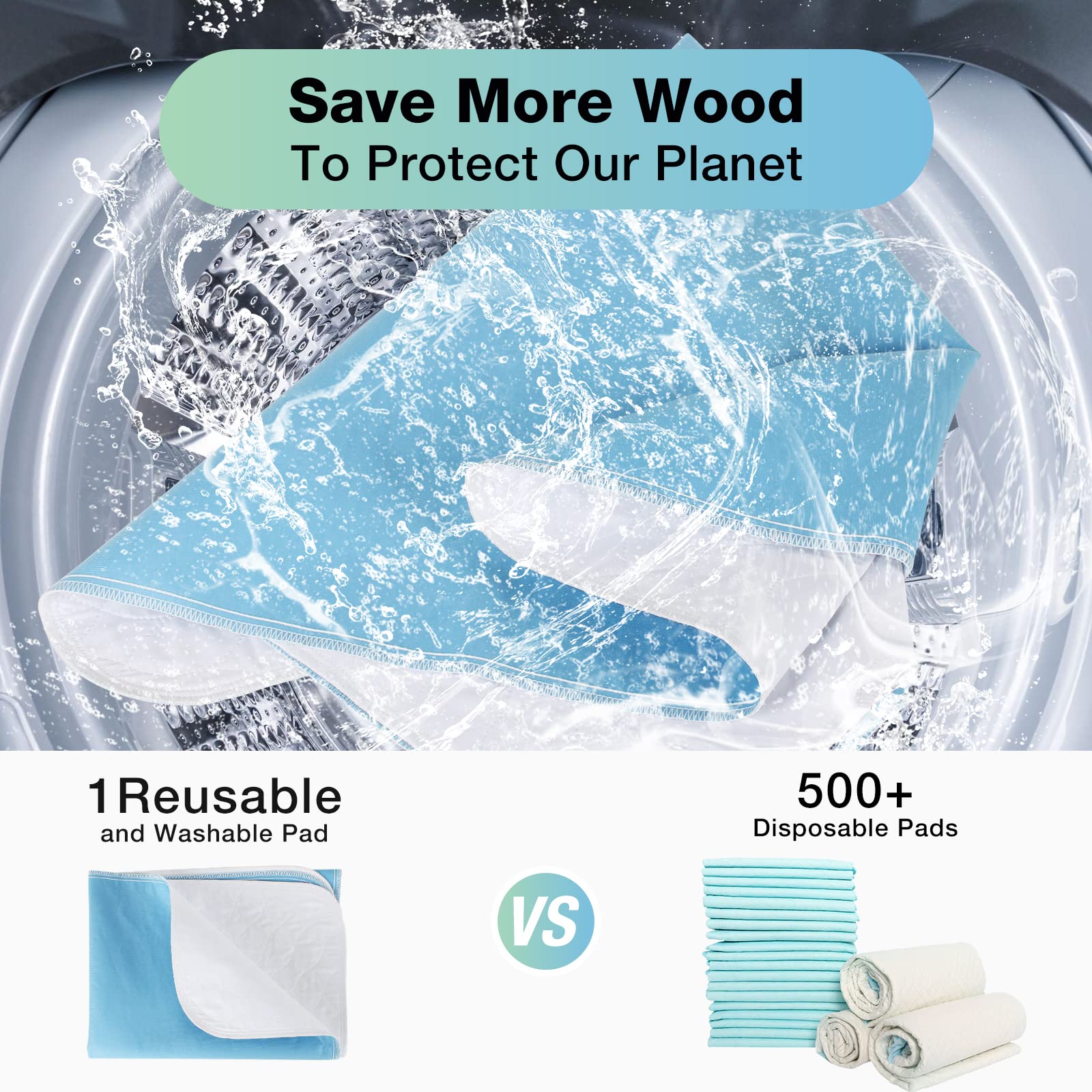 SOLOSHINE bed pad is machine washable and quick to dry for reuse.
