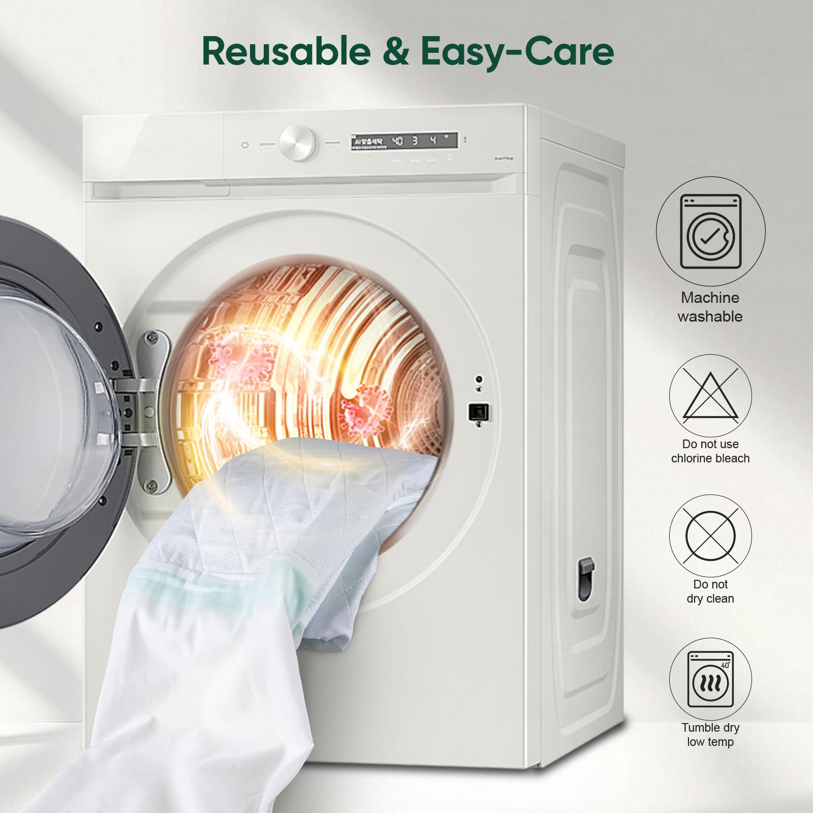 SOLOSHINE eco-friendly reusable design withstands 500+ washes for greener households