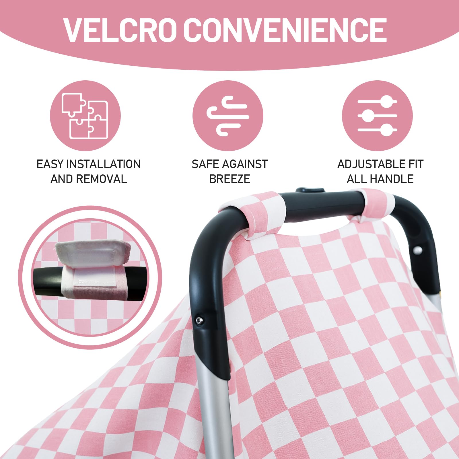SolTourne infant carrier canopy offers soft shade and privacy during outings