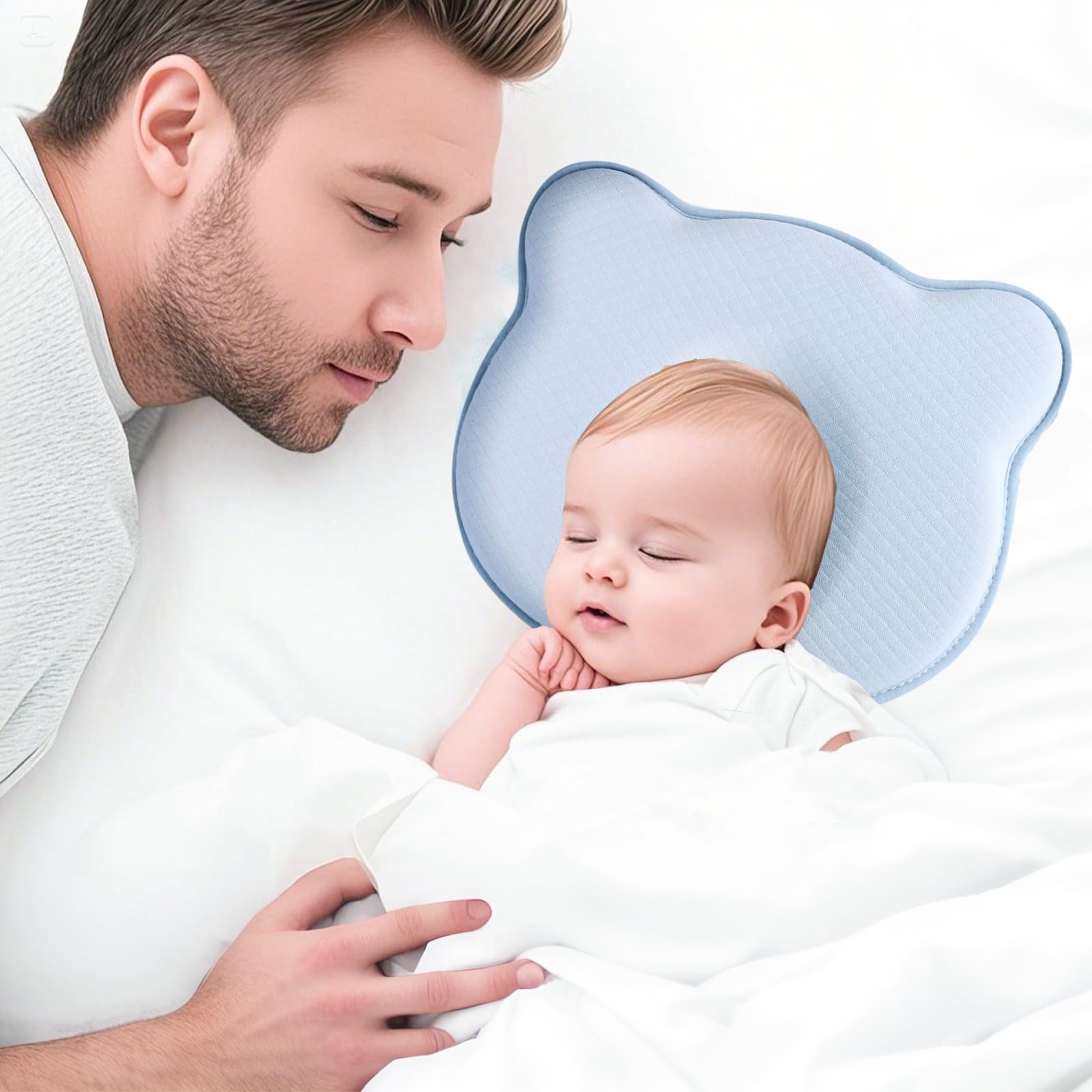 SOMKHA baby head support shown in a nursery setting