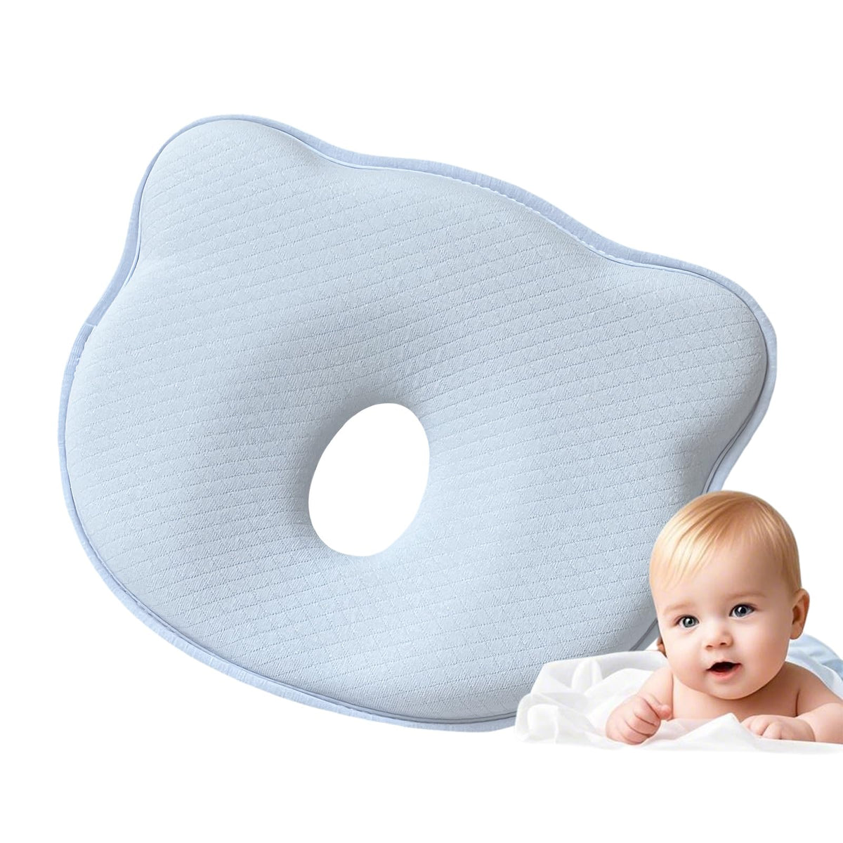 SOMKHA memory foam baby core provides gentle head support during sleep