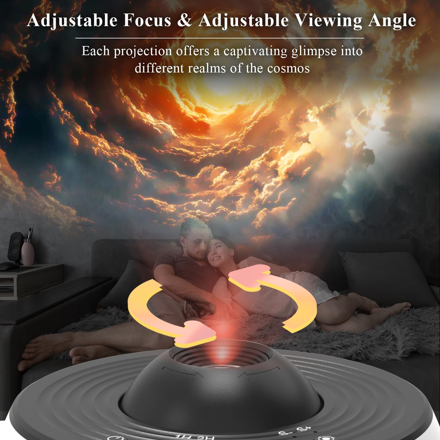 SOMKTN Galaxy Projector Pro 13 discs and adjustable focus enable tailored stargazing.