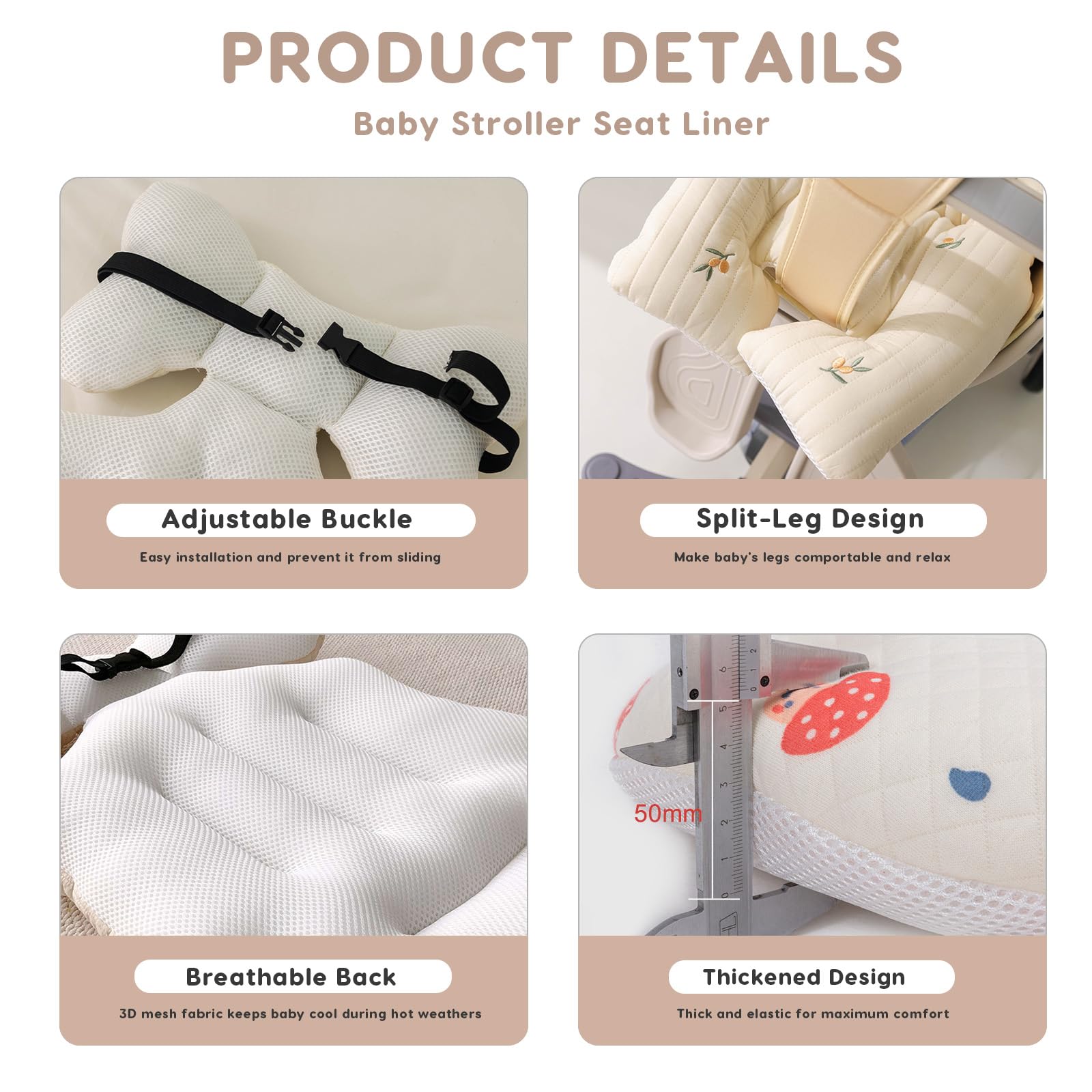 SONARIN olive liner 5 cm thick cushion for smoother rides on uneven surfaces