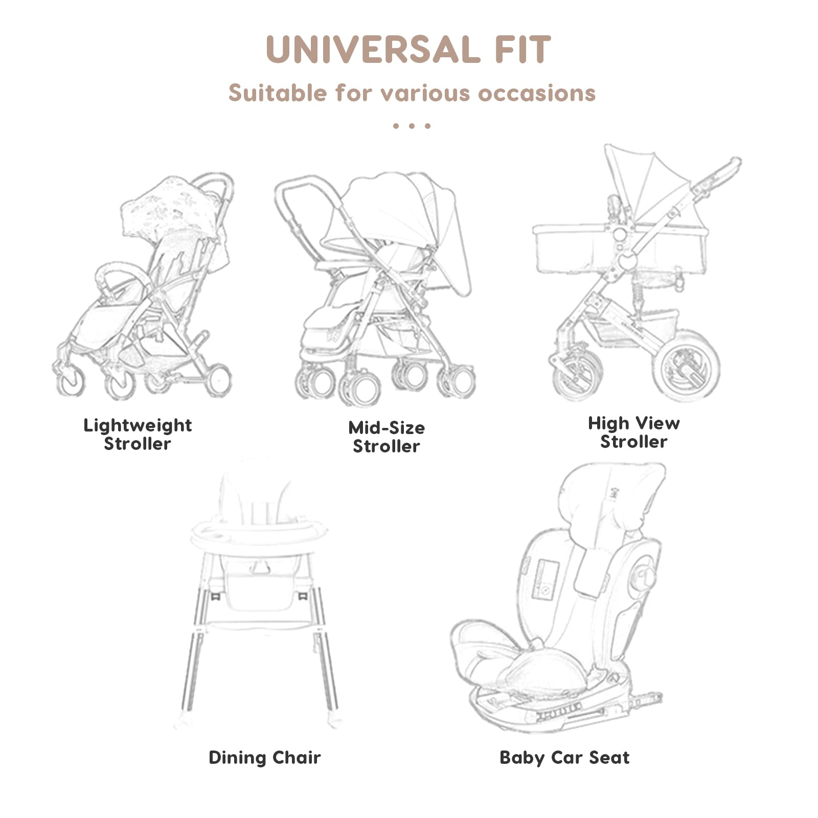 SONARIN Warm Baby Stroller Seat Liner durable stitching and edge finish for long-lasting use