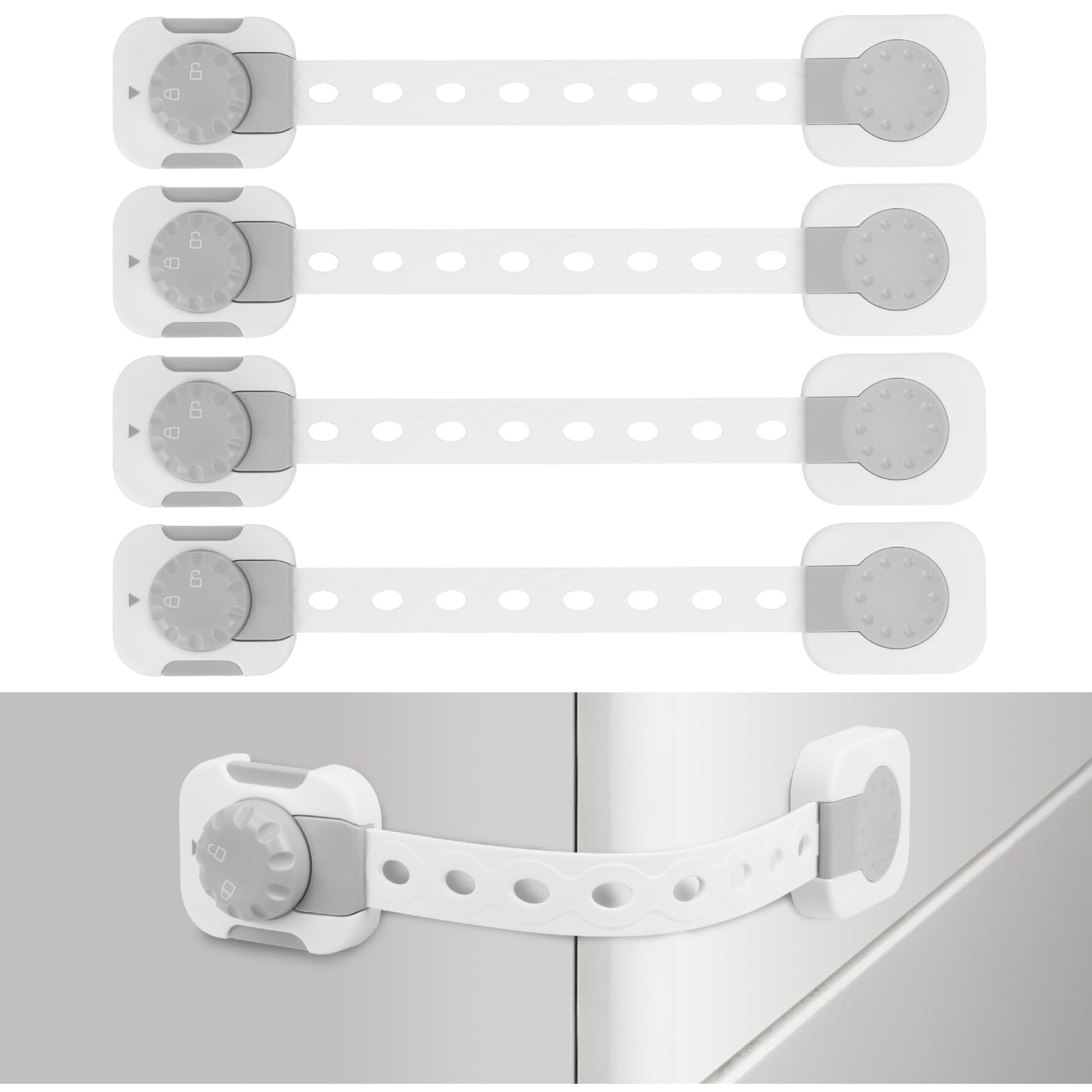 Songaa child safety cabinet straps pack 4 securing cabinets for a safer home.
