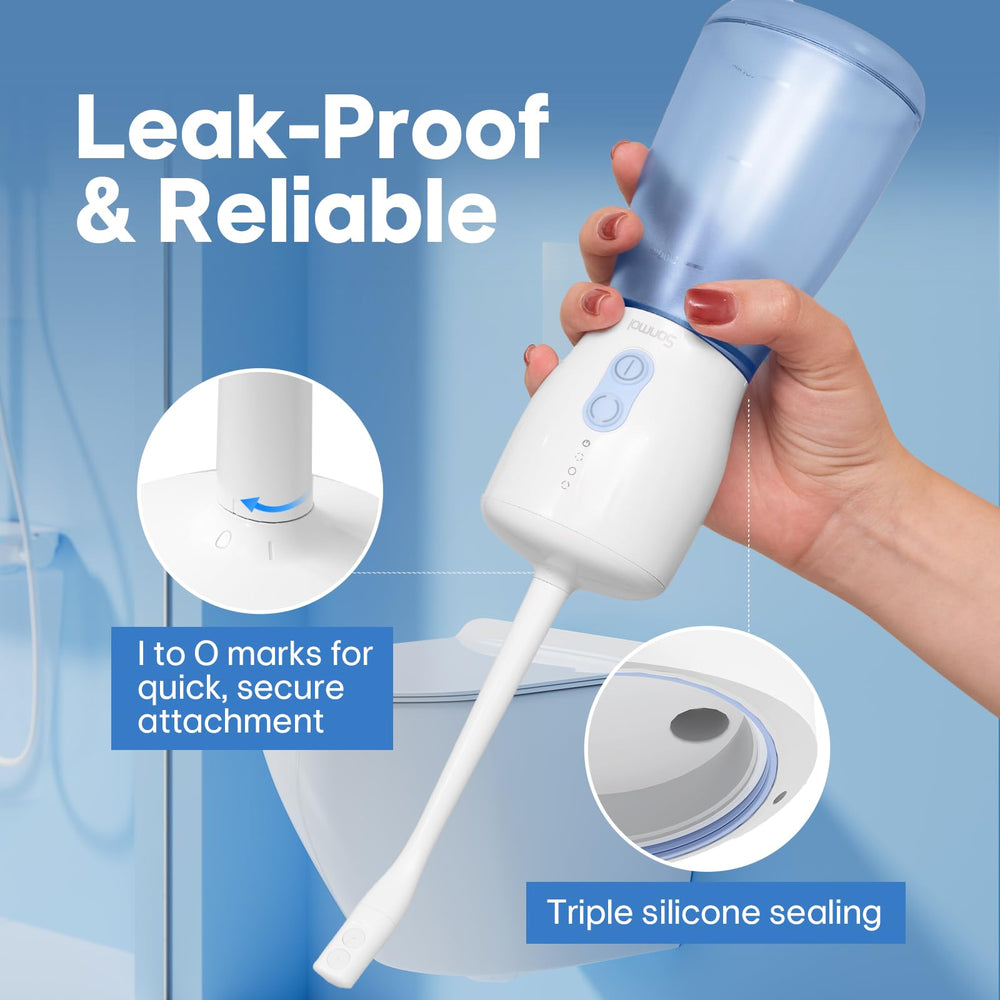 Sonmol three-nozzle system tailored for mist, daily, and baby bottom care.