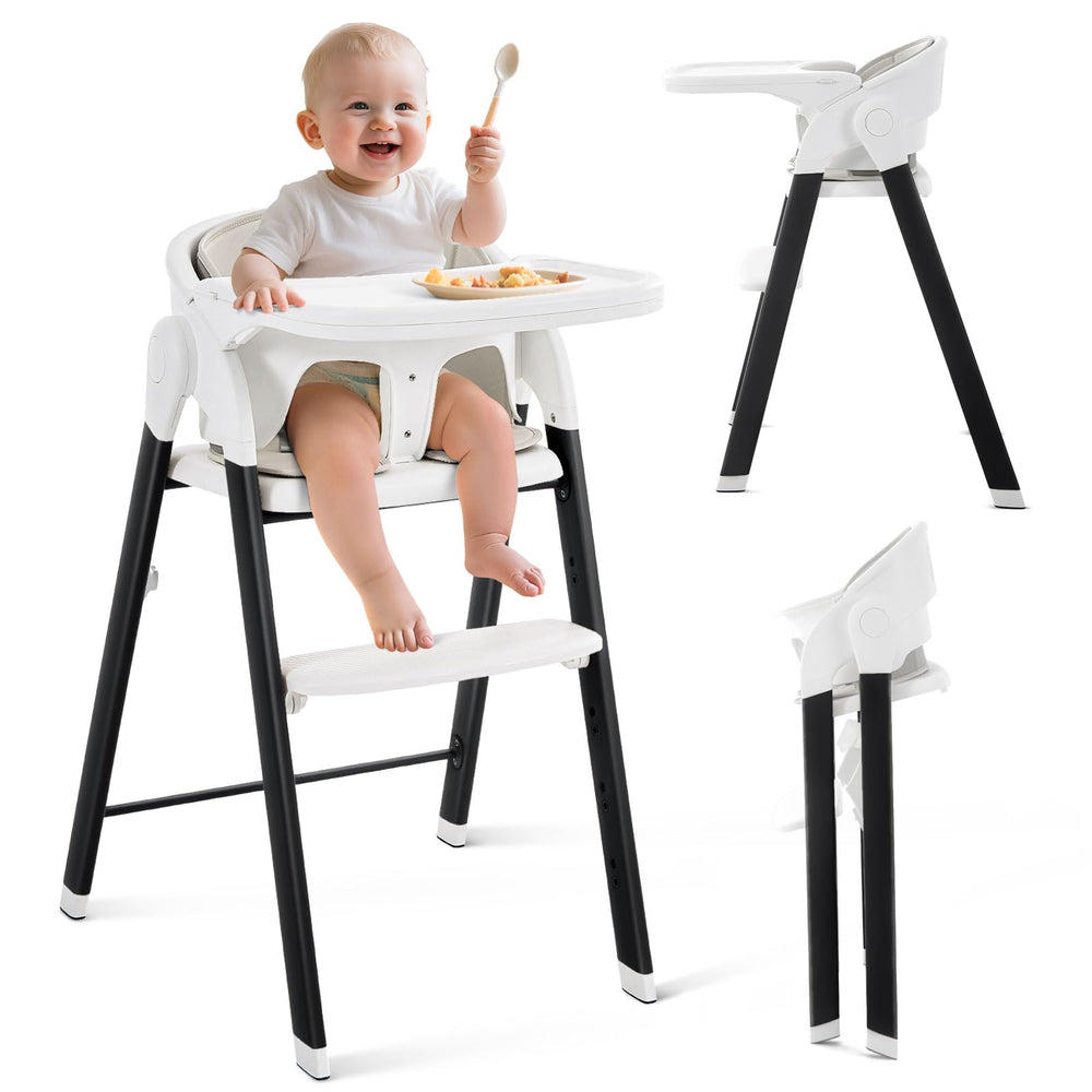Soobaby convertible high chair with removable tray for easy meals and cleaning.
