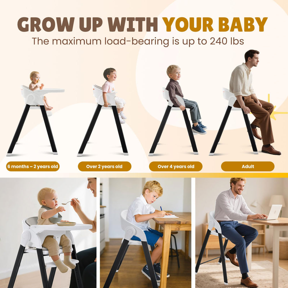 Soobaby high chair with waterproof cover for quick wipe-downs.