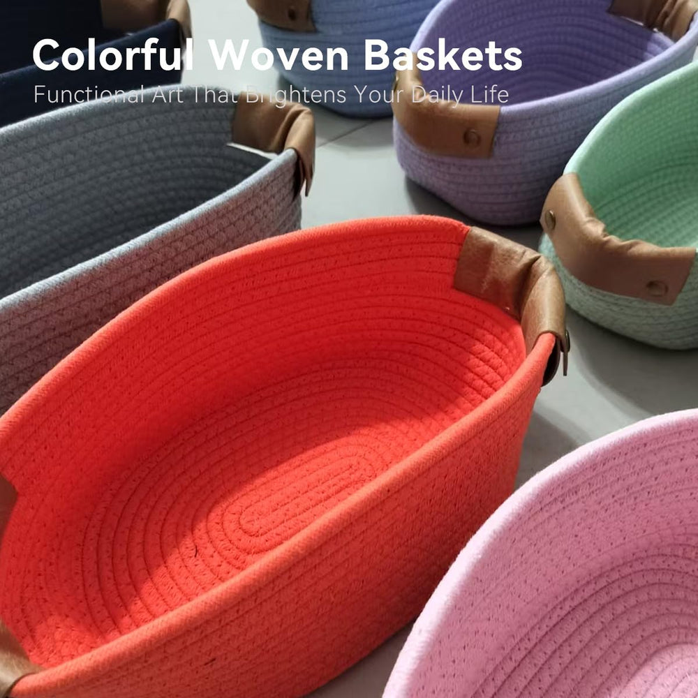 SOORXIEIN cute orange decor basket adds color and style to any room.