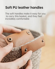 SOORXIEIN large cotton woven basket ideal for toy storage in kids' rooms.
