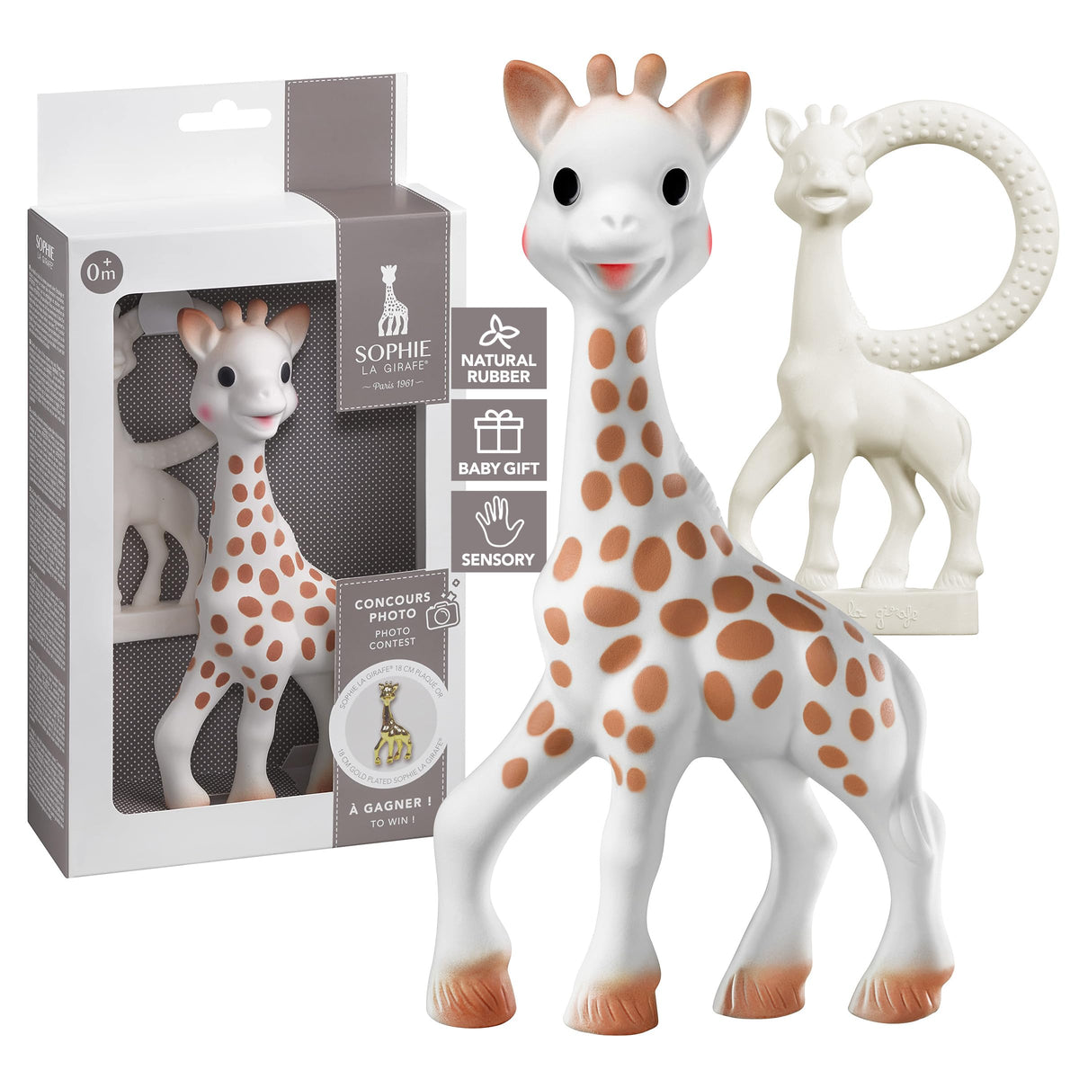 Sophie la girafe Award Set box with Sophie highlights a premium teething gift for babies